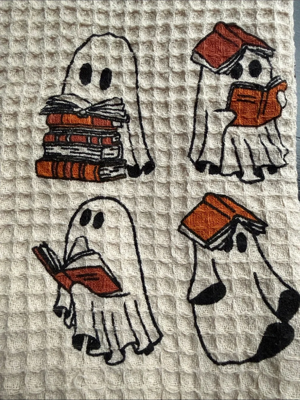 RACHEL ZOE ghosts with books kitchen towel Bundle